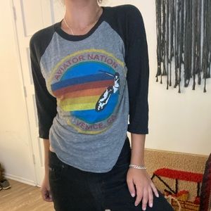 Aviator nation baseball tee